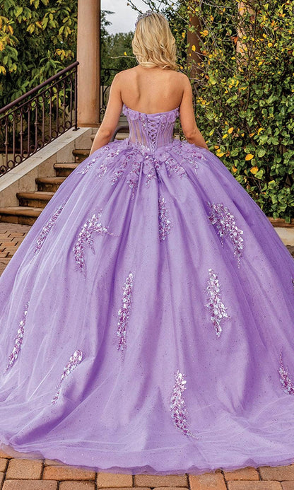 Dancing Queen 1813 - Strapless Applique Ballgown