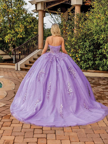 Dancing Queen 1813 - Strapless Applique Ballgown