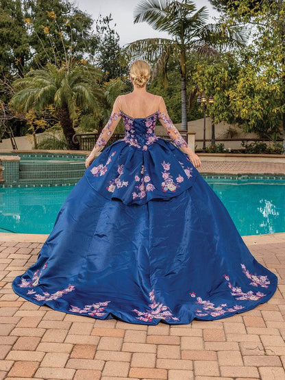 Dancing Queen 1816 - Long Sleeve Floral Ballgown