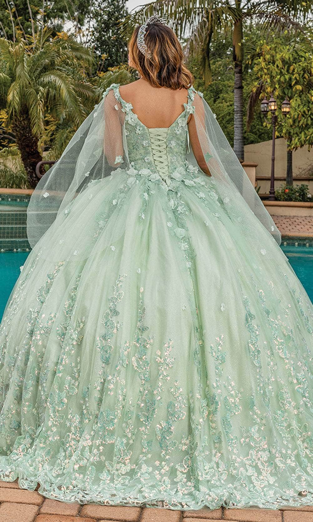 Dancing Queen 1819 - Illusion Sleeve Floral Ballgown