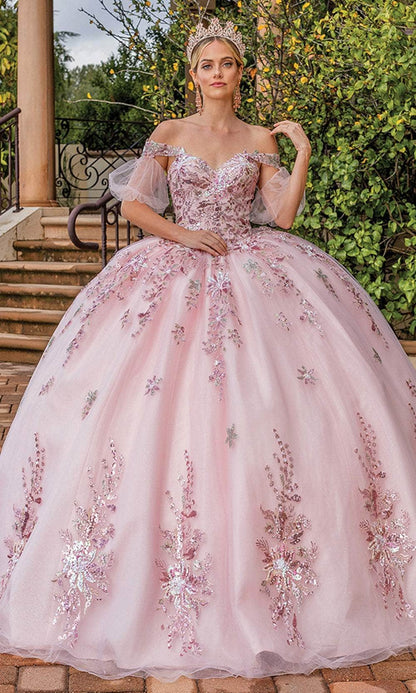 Dancing Queen 1821 - Off Shoulder Glitter Ballgown